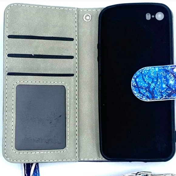 6 5 Wallet Case w/ Card Holder, Leather Magnetic Kickstand Folio Flip Cover NEW - Picture 2 of 2